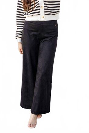 Mustard Seed Influenced Suede Wide Leg Pants In Black