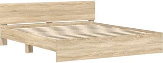 vidaXL Estructura De Cama Con Cabecero Roble Sonoma 200x200 Cm Vidaxl