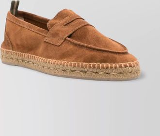 Castaner almond toe suede espadrilles with raffia sole