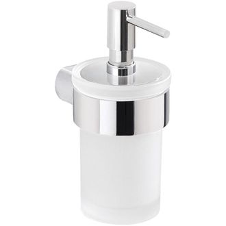 Gedy Sapho Gedy Pirenei - Dispensador De Jab&oacute;n Con Soporte, Cromo/cristal Satinado Pi8113