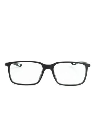 Tag Heuer TH50028I rectangle-frame glasses - men - Metal/Acetate - 55 - Black