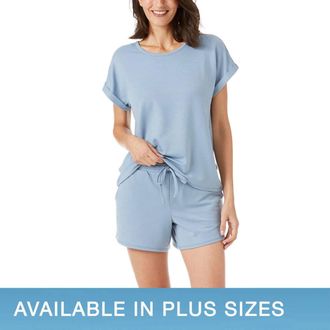 Lucky Brand Womens Short Sleep Set In Faded Denim