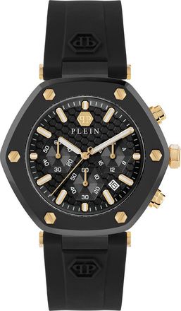 Philipp Plein The Hexagon Chronograph Silicone Strap Watch, 42mm in Ip Black at Nordstrom Rack