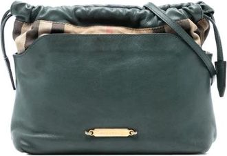 Burberry Pre-owned Bucket Bags, female, Green, Size: ONE SIZE Pre-owned Leather Bucket Bag