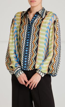 Temperley London Meryl Shirt in Provence Blue Mix at Nordstrom, Size 6