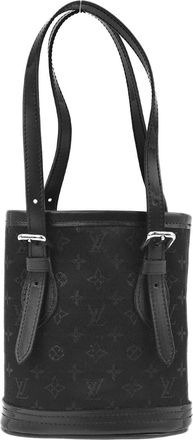 Louis Vuitton Bucket Bag Monogram Satin Black Satin Handbag (Pre-Owned)