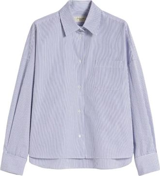 Max Mara Cotton Poplin Cropped Shirt - Dames - Overhemden - Blauw - 3XS - Katoen - Overhemden