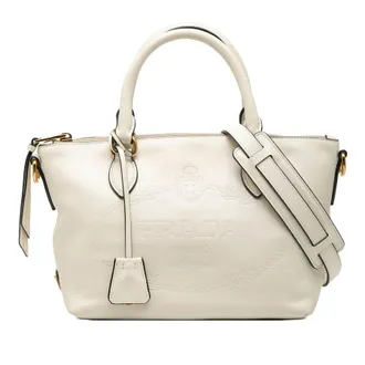 Prada Pre-owned Prada Small Embossed Glace Calf Logo Convertible Satchel Ladies WV8G7RR6N1MSSXC5