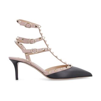 Valentino Garavani Pumps, female, Black, 6 1/2 UK, Ankle Strap Rockstud T. 65
