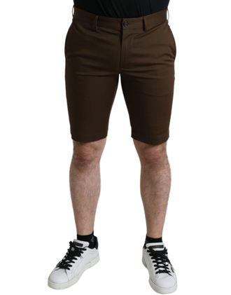 Dolce & Gabbana Mens Casual Shorts - Brown Cotton - Size EU 44 (Mens)