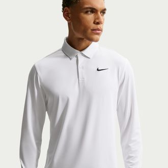 Nike Mens Velocity Dri-FIT Long-Sleeve Golf Polo in White | IB0239-100