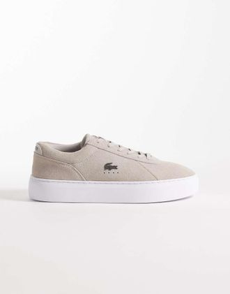Lacoste Court Set - Sneakers grigie con suola spessa e logo-Grigio