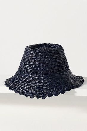Wyeth Nyc Scalloped Straw Bucket Hat