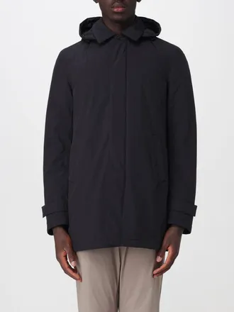 Herno Water-Repellent Hooded Windbreaker Jacket in Nylon with Rear Vent