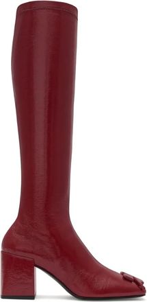 Courrèges Heritage boots - women - Cotton/Polyurethane/Elastane/Calf Leather/Fabric - 37 - Red