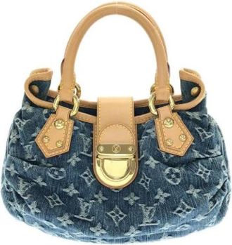Louis Vuitton Pre-owned Monogram Denim Handbag - Dames - Vintage Handtas - Blauw - ONE Size - Denim - Vintage