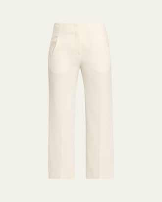 Veronica Beard Carys Cropped Straight-Leg Pants