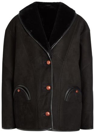 Blaz&eacute; Milano Tatoosh Suede and Shearling Coat - Black - 00 (UK4 / Xxs)