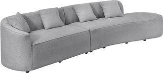 Global Interiors Grosses 3-Sitzer Design Sofa Atelier L - Boucl&eacute; Grau