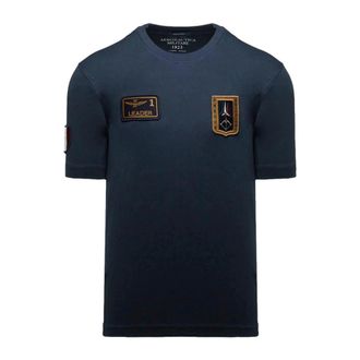 Aeronautica T-Shirt Con Patch Frecce Tricolori 261Ts 2544Uj 00592 - Heren - T-shirts - Blauw - XL - Katoen - Tops