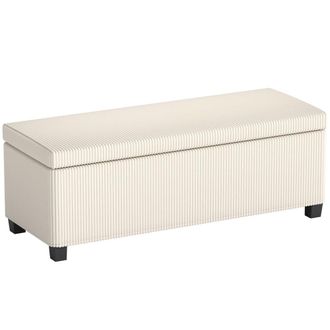 HOMCOM Banco almacenaje 112x42x40 cm beige