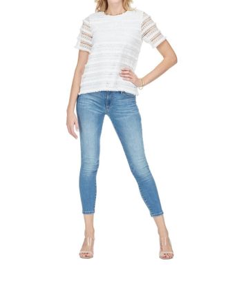 Jade Yoga Short Sleeve Top In White