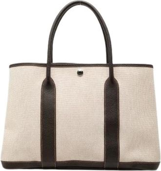 Herm&egrave;s Pre-owned Tote Bags, female, Beige, Size: ONE SIZE Pre-owned The Garden Party 36