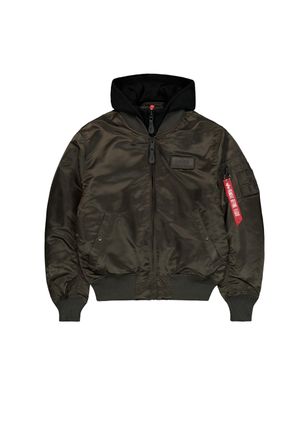Alpha Industries Bomberjacke ALPHA INDUSTRIES MA-1 D-Tec, Herren, Gr. 3XL, schwarz (schwarz olive), Obermaterial: 100% Nylon, Futter: 100% Nylon, Kapuze: 75% Baumwolle