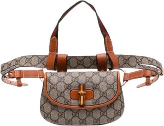 Gucci Pre-owned Belt Bags, female, Brown, Size: ONE SIZE Pre-owned Canvas Crossbody Bag