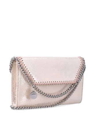 Stella McCartney Chain-Trimmed Metallic Clutch - Pink