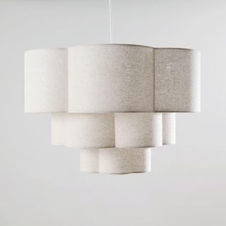 Maisons du monde L&aacute;mpara de techo de tela crema de 3 niveles &Oslash;60 cm