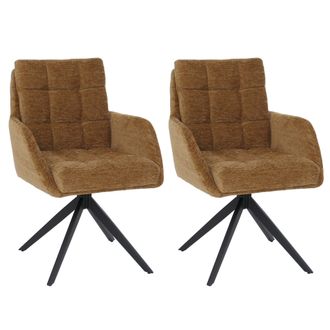 Hhg [nunca Usado] Juego De 2 Sillas De Comedor Hhg-705, Silla De Cocina Giratoria Con Retorno Autom&aacute;tico, Tejido De Chenilla (680 G/m&sup2;) Con Certificaci&oacute;n 