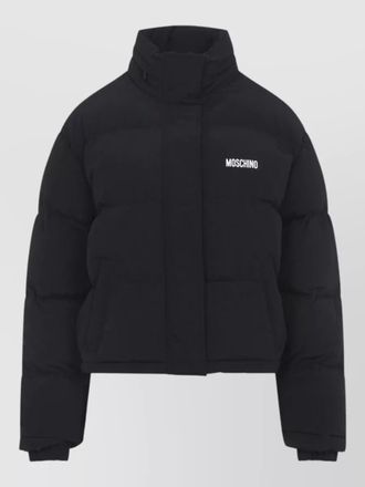 Moschino padded cropped jacket high neck quilting