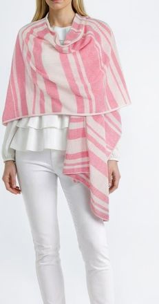 Portolano Cashmere lightweight striped shawl in Blush Pink/flamingo at Nordstrom