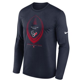 Nike Houston Texans Legend Icon Nike Mens Dri-FIT NFL Long-Sleeve T-Shirt in Blue | NKHT41L9H-NDB