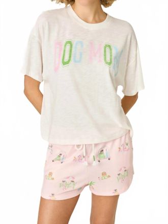 PJ Salvage Pupcation Palms Dog Mom Graphic Tee In Ivory