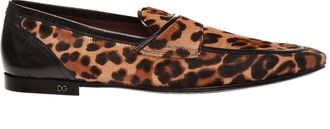 Dolce & Gabbana Loafers voor ponyhaar met luipaardprint