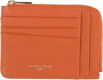 Pourchet Platte Munt Kaarthouder - Dames - Portefeuilles - Oranje - ONE Size - Leer - Accessoires