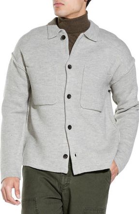Civil Society Beaton Waffle Full Button Cardigan in Hthr Lt Gray at Nordstrom, Size Xx-Large