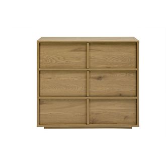 Miliboo C&oacute;moda Acabado Madera Clara Roble 3 Cajones L90 Cm Lothaire