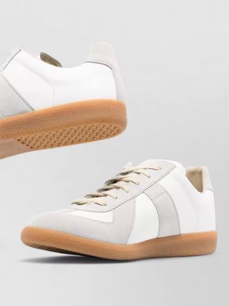 Maison Margiela replica sneakers contrast sole suede panels
