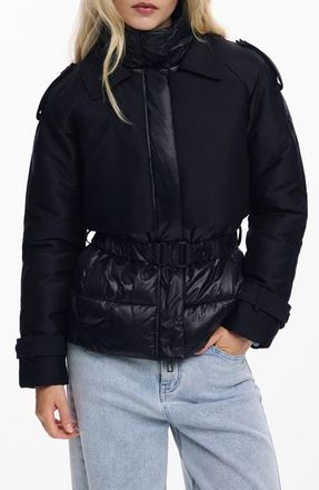 Desigual Hybrid Padded Jacket in Black at Nordstrom, Size X-Small