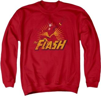 Gildan Justice League of America Flash Rough Distress Adult Crewneck Sweatshirt