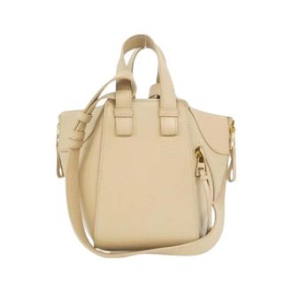 Loewe Pre-owned Hammock Compact Calf Shoulder Bag - Dames - Vintage Handtas - Beige - ONE Size - Leer - Vintage