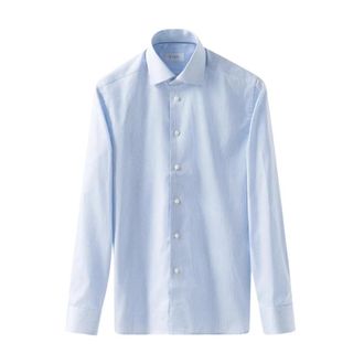 Eton Fijn Gestreept Signature Twill Zakelijk Overhemd - Heren - Zakelijke Overhemden - Blauw - 3XL - Katoen - Overhemden
