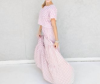 BuddyLove Gingham Set In Pink And White