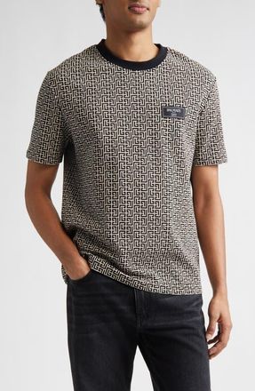 Balmain Monogram Couture T-Shirt in Gfe Ivory/Blk at Nordstrom, Size Medium
