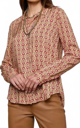 L'agence Holly Button Down Blouse In All Over Bits