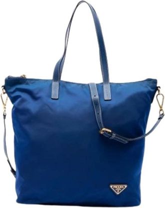 Prada Pre-owned Satchel - Dames - Vintage Shopper - Blauw - ONE Size - Leer - Vintage