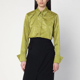 Dries Van Noten Trocknen Van Note Green -Shirt mit Barockmuster